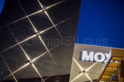The exterior lighting at Moxie's Bar and Grill in Moncton.