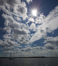 Blue cloudy skies in Shediac New Brunswick.