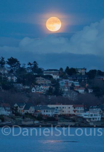 A beautiful moon just after sunset - Oak Bay, Victoria BC.