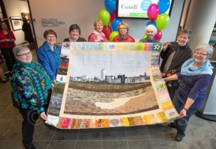 These ladies made a very impressive quilt and donated it to the city