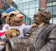 WIld Willie of the Moncton WIldcats plays a role in Reading is Wild. It seemed like a fun thing to do with Northrup Frye 's outside the Blue Cross Center